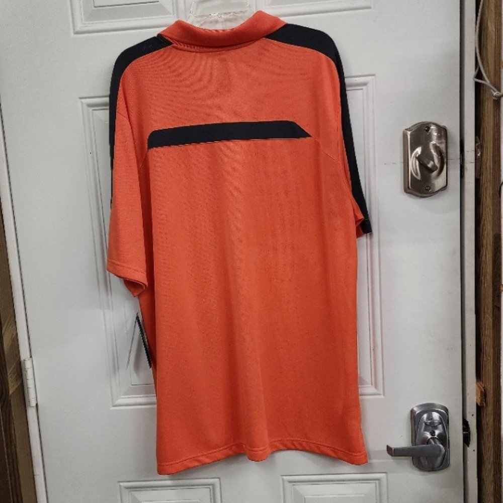 New PGA Tour Airflux Golf Shirt - Orange with Gray - XLarge Tall - Picture 7 of 9